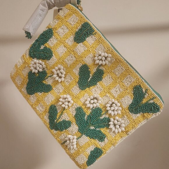 By Anthropologie Handbags - ALL THE LIKES! By Anthropologie  Fiona Large BEADED Pouch NEW